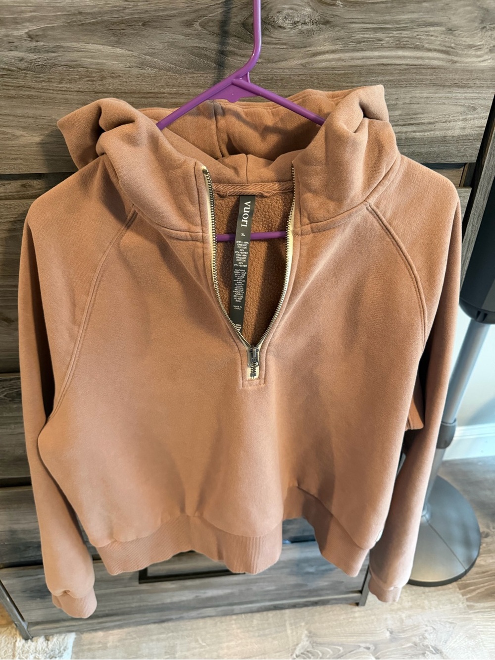 Vuori Half-Zip Hoodie in Canyon